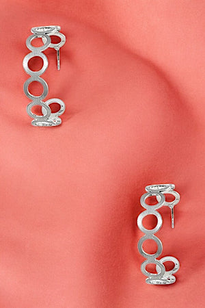 CIRCLE LINK SEMI HOOP EARRING