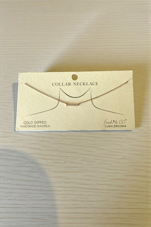 CZ STONE BAR PENDANT COLLAR NECKLACE