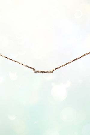 CZ STONE BAR PENDANT COLLAR NECKLACE