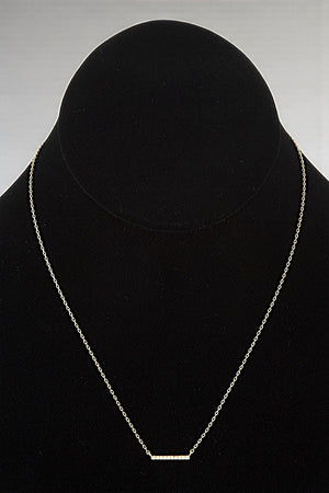 CZ STONE BAR PENDANT COLLAR NECKLACE