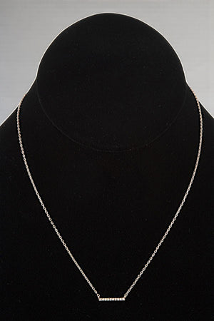 CZ STONE BAR PENDANT COLLAR NECKLACE
