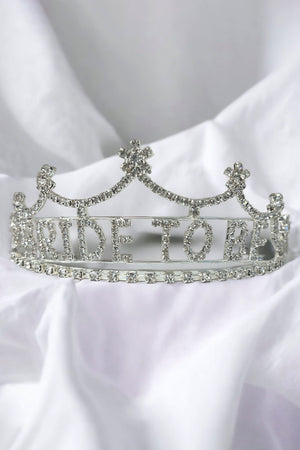 BRIDE TO BE Rhinestone Pave Tiara