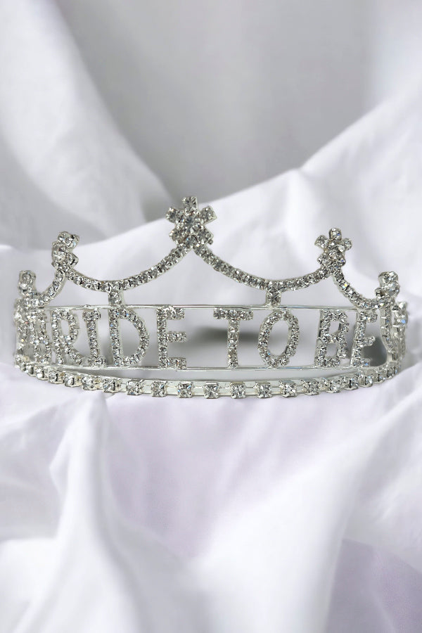 BRIDE TO BE Rhinestone Pave Tiara