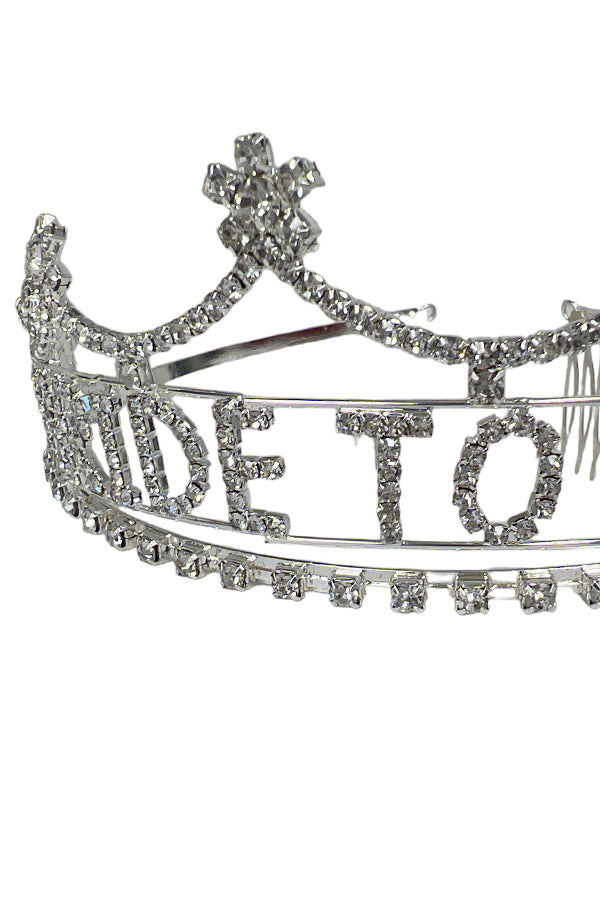 BRIDE TO BE Rhinestone Pave Tiara