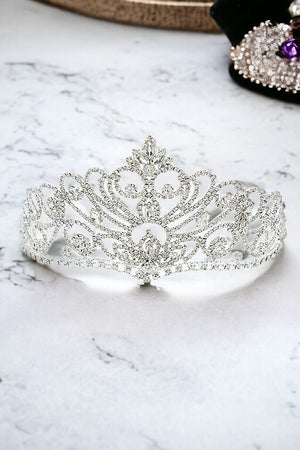 Swirl Rhinestone Pave Tiara