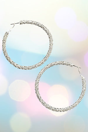 RHINESTONE PAVE GEM HOOP EARRING