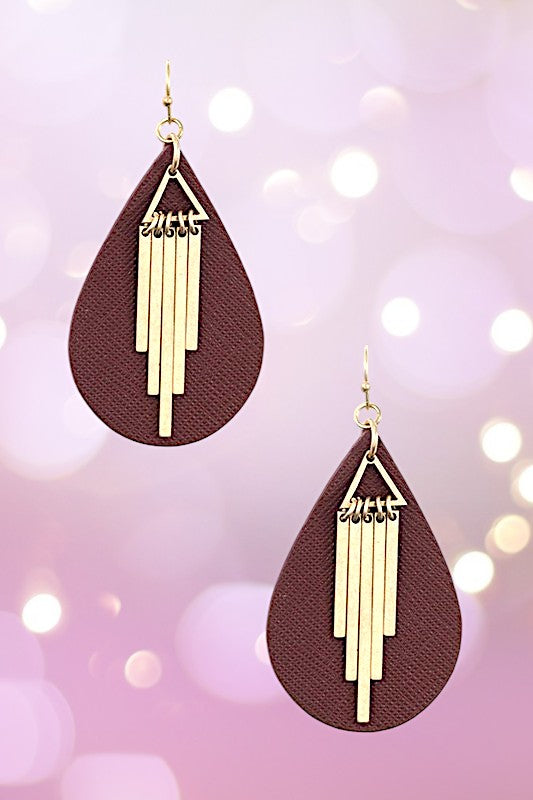 FRINGE METAL LINK TEARDROP EARRING