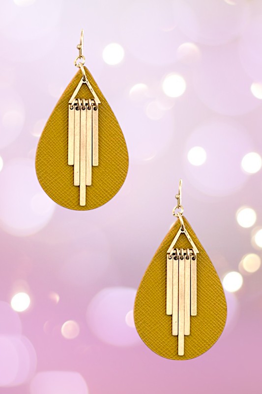 FRINGE METAL LINK TEARDROP EARRING