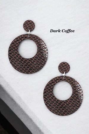 SNAKE PATTERN ROUND DROP EARRING