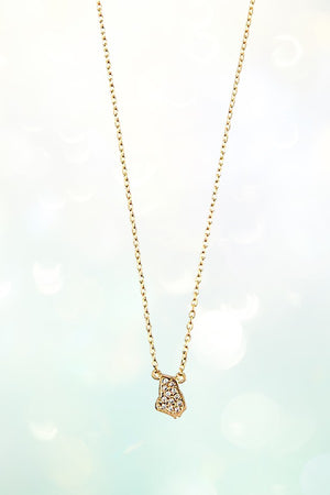 GA STATE CZ STONE PAVE PENDANT NECKLACE