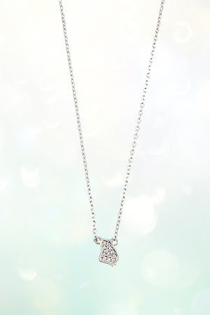 GA STATE CZ STONE PAVE PENDANT NECKLACE
