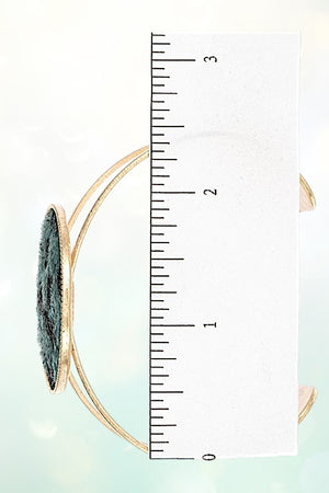 OVAL ANIMAL PRINT ACCENT STATEMENT CUFF BRACELET