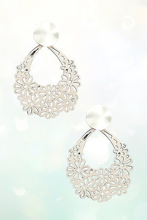 FLORAL CUT OUT DROP EARRING