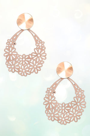 FLORAL CUT OUT DROP EARRING