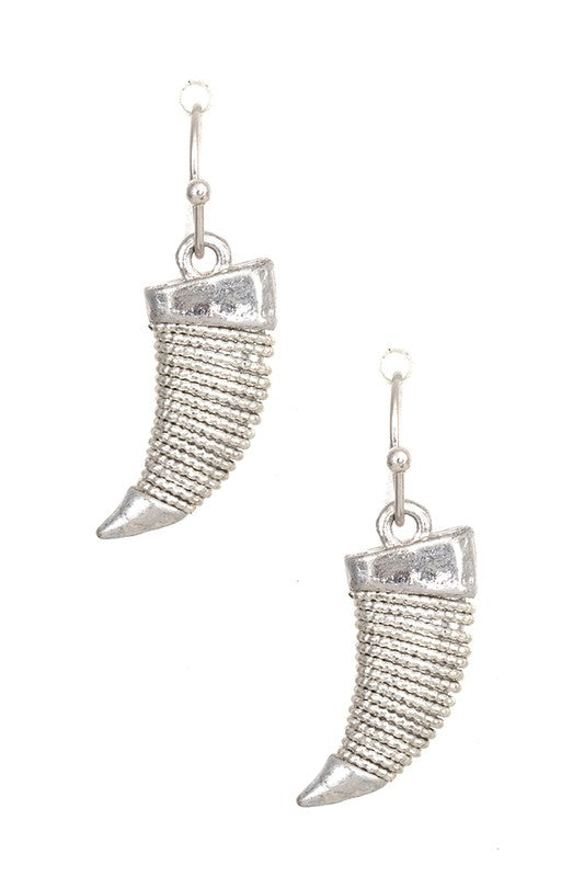 WRAPPED HORN ACCENT DROP EARRING