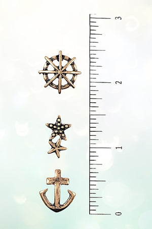 ANCHOR MIX STUD EARRING SET