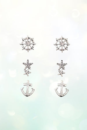 ANCHOR MIX STUD EARRING SET