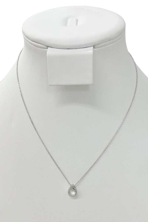 Teardrop Gem Accent Pendant Necklace