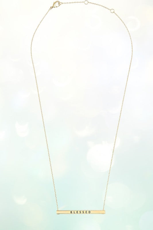 BLESSED BAR PENDANT NECKLACE