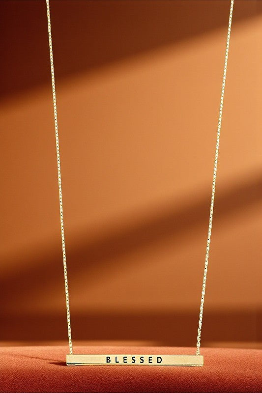 BLESSED BAR PENDANT NECKLACE