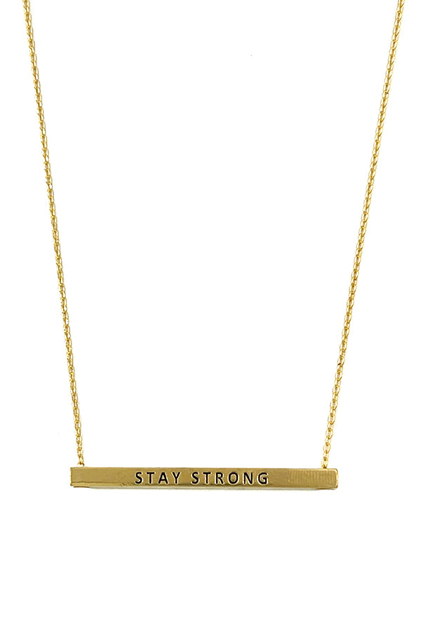 Stay Stron Ber Pendant Necklace