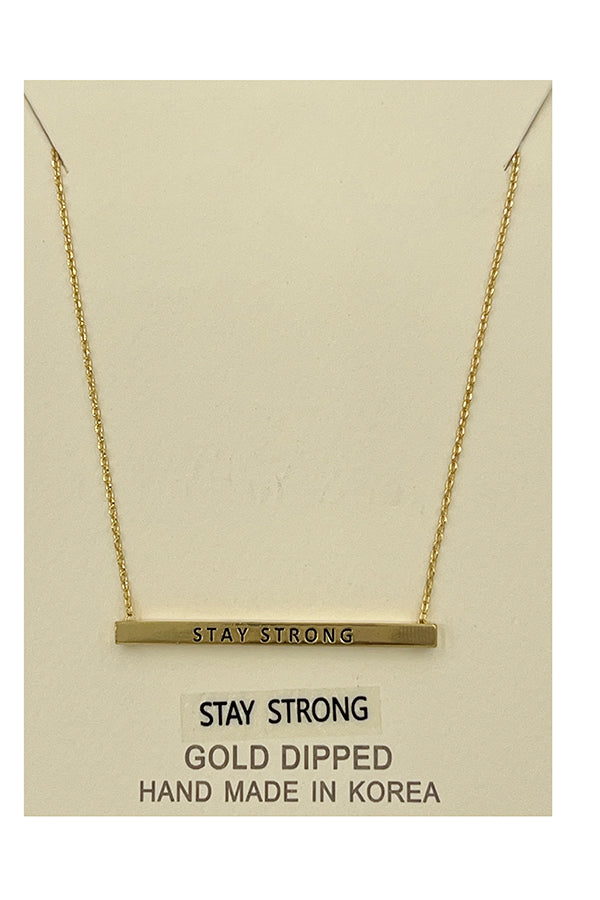 Stay Stron Ber Pendant Necklace