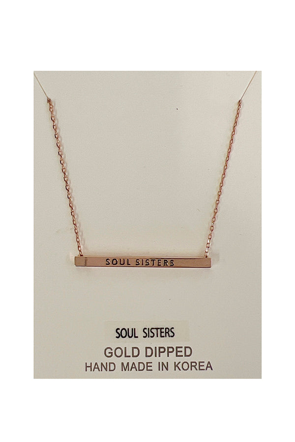 Soul Sisters Bar Pendant Necklace