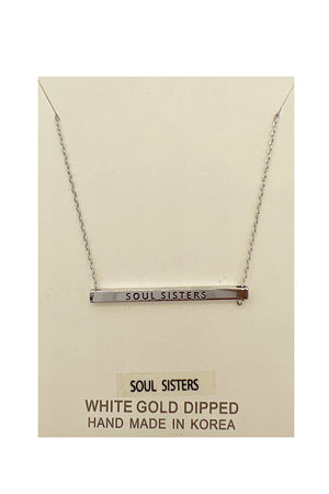 Soul Sisters Bar Pendant Necklace