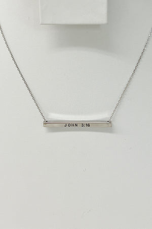 JOHN 3 16 Bar Pendant Necklace