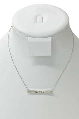 JOHN 3 16 Bar Pendant Necklace