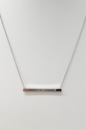 ENJOY THE JOURNEY Bar Pendant Necklace