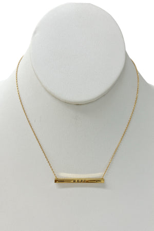 Arrow Hope Bar Pendant Necklace