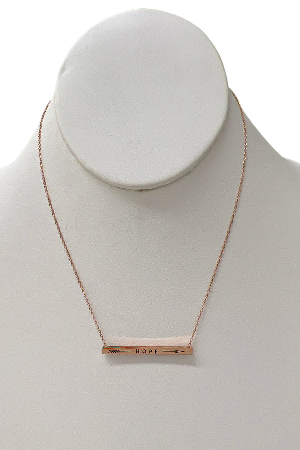 Arrow Hope Bar Pendant Necklace