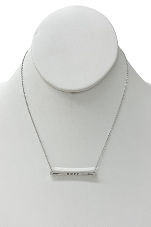 Arrow Hope Bar Pendant Necklace