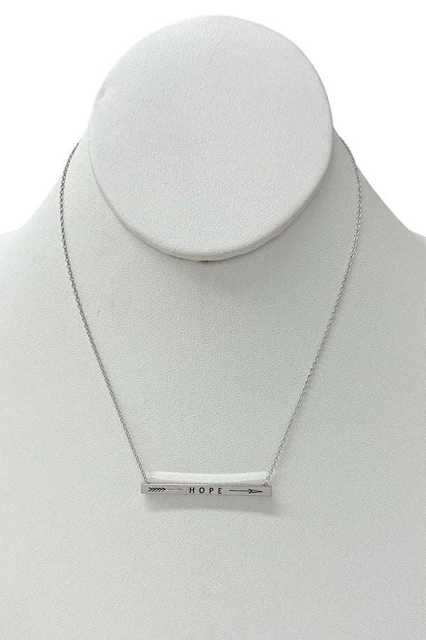 Arrow Hope Bar Pendant Necklace