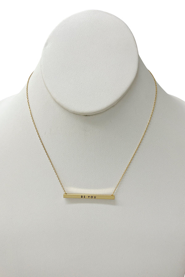 Be You Bar Pendant Necklace
