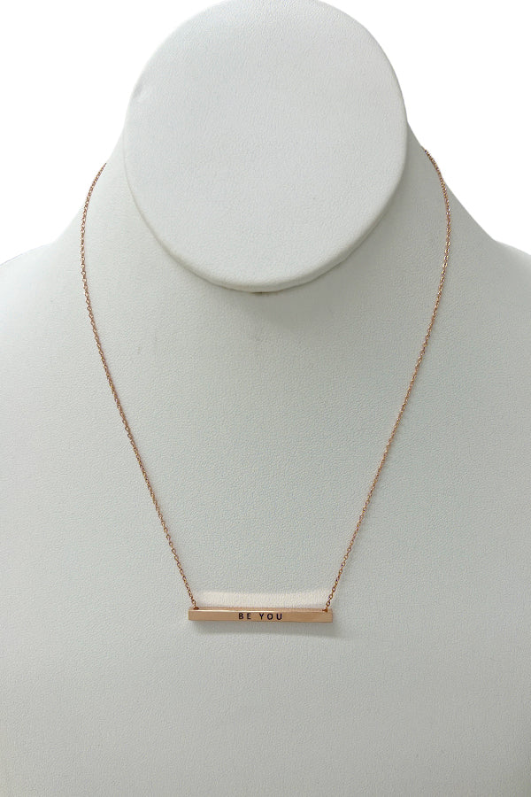 Be You Bar Pendant Necklace