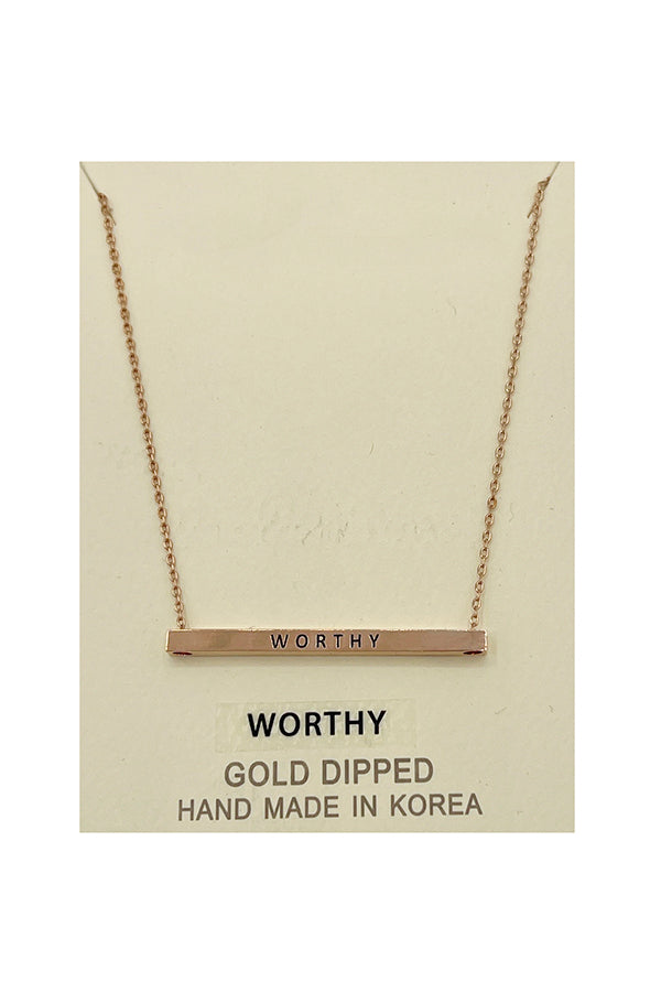 Worthy Bar Pendant Necklace