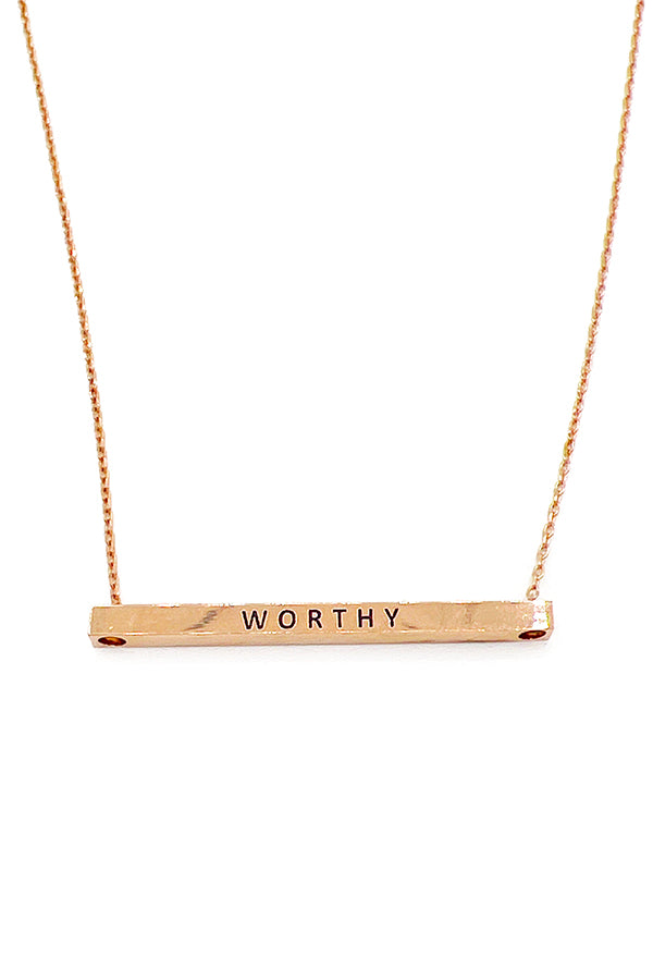 Worthy Bar Pendant Necklace