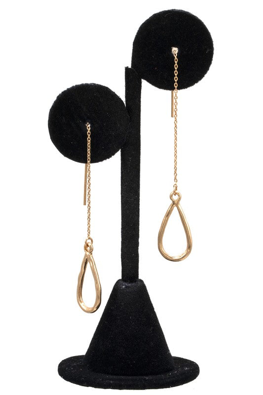 TEARDROP WIRE CHAIN DROP EARRING