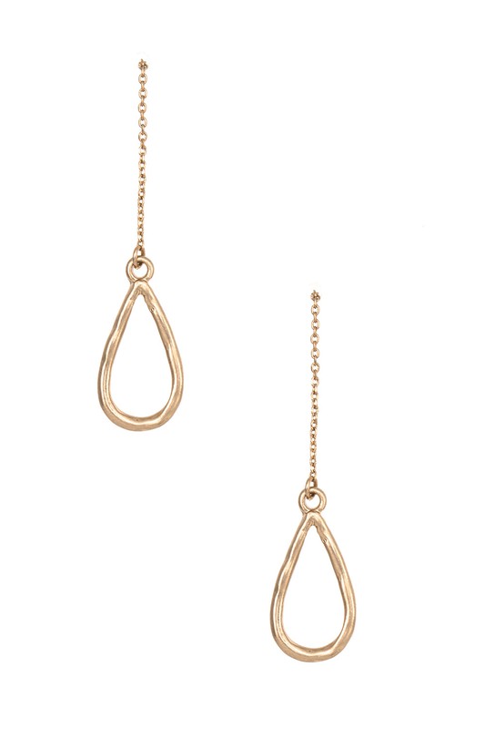 TEARDROP WIRE CHAIN DROP EARRING