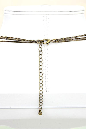 FLORAL ETCHED LONG LAYERED NECKLACE SET