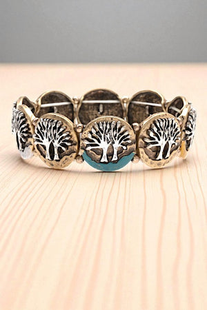 TREE OF LIFE LINK STRETCH BRACELET