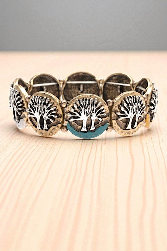 TREE OF LIFE LINK STRETCH BRACELET