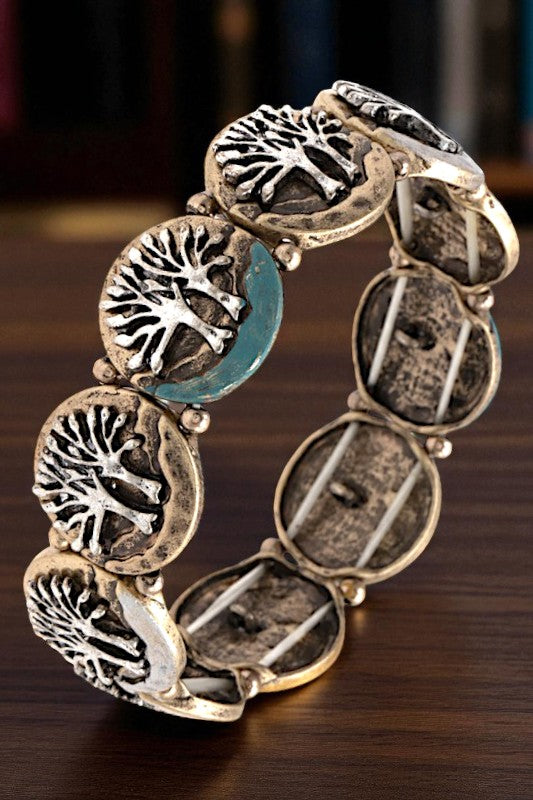 TREE OF LIFE LINK STRETCH BRACELET