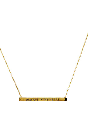 Always In My Heart Bar Pendant Necklace