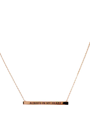 Always In My Heart Bar Pendant Necklace