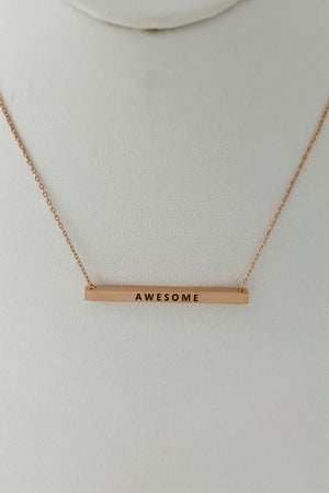 Awesome Bar Pendant Necklace