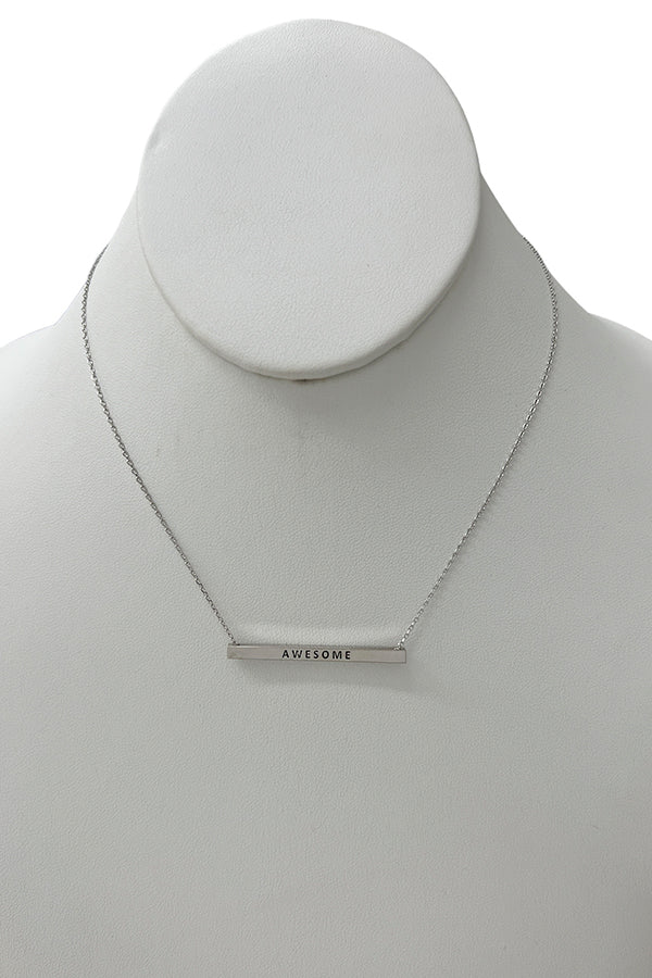 Awesome Bar Pendant Necklace