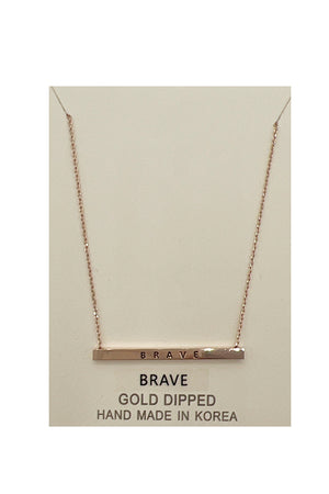 Brave Bar Pendant Necklace